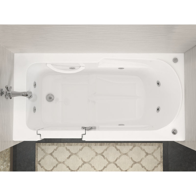 Therapeutic Tubs Stream 58.5" x 30" Walk in Whirlpool Bathtub Wayfair